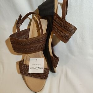 Croft & Barrow Women's Brown Woven Sandals